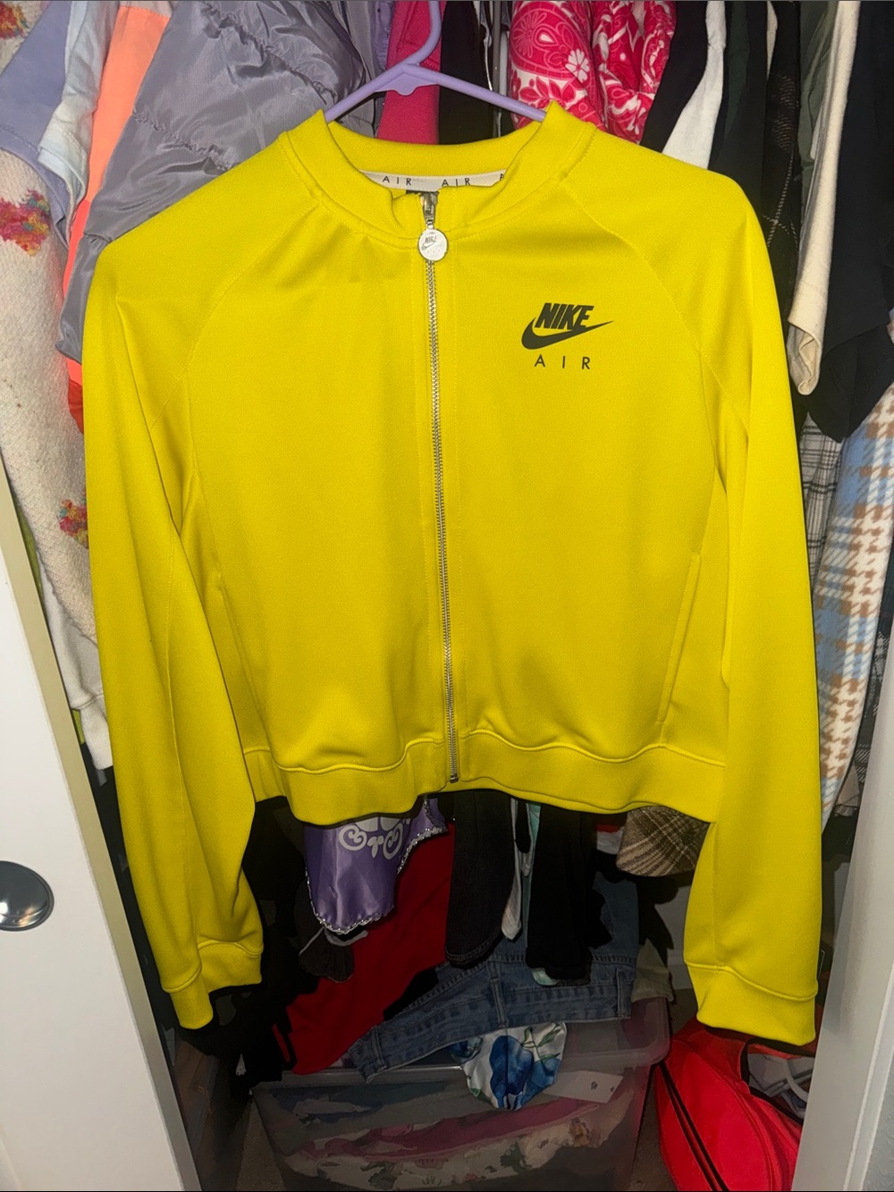 Nike Yellow Zip-Up Air Jacket with Black Logo